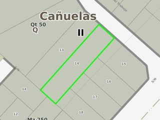 Terreno en venta - 20 x 85 metros -1700mts2 - Cañuelas