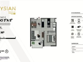 Venta departamento de un dormitorio con balcón y amenities Nuestra Señora De Lourdes en construcción