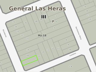 Terreno venta - 10x31,34mts -313mts2 totales - Villars - Gral. Las Heras