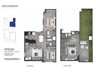 Céntrico Dúplex en Miraflores-135 m2-2 dorm-Estudio-3 baños-Terraza-Jardin-BBQ
