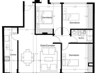 Amplio departamento - 3 Dormitorios - Terraza propia - Cochera