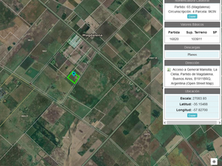 VENTA, de importante fracción de campo sobre ruta prov. 54, Partido de Magdalena.