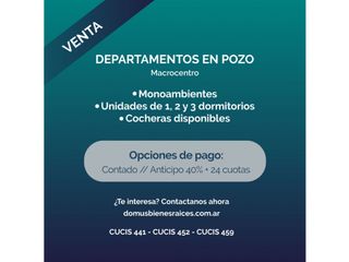 FINANCIACIÓN - VENTA DEPARTAMENTOS EN POZO