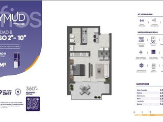Venta departamento de un dormitorio con balcón y amenities en zona centro calidad pensaer