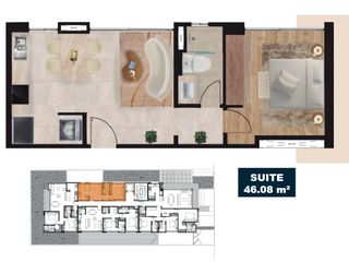 Venta Suite a estrenar 46 m², Quito Tenis.