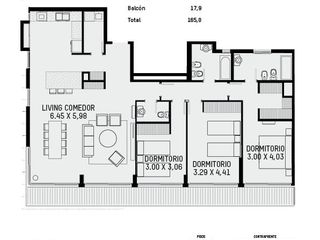 Güemes, Edificio Maires Urbano, departamento 3 ambientes, unidad 05-10 en Alsina y Rawson