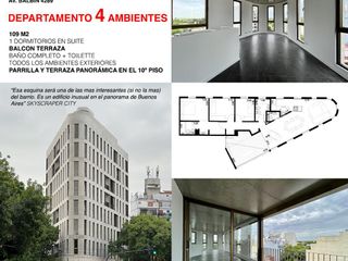 SAAVEDRA-HERMOSO DEPTO 4 AMB C/COCHERA A ESTRENAR 110M2 EN EDIFICIO RICCI FLATS-VENTA/ALQUILER