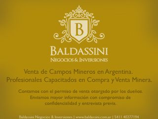 MINA DE URANIO en SALTA - CAMPO DE 1500 HAS. CON PERMISOS DE MINERÍA