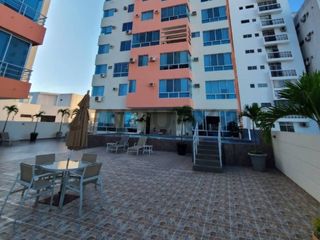 Venta Departamento Amoblado con Vista al Mar en Edificio Ana Capri, Salinas