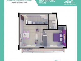 Foto 6 de 1 Dormitorio A - Edificio Miraggio