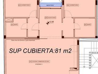 Carabelas 2200, Don Bosco ¡Tres ambientes en Segundo piso con Terraza a la Venta!