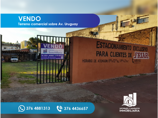 VENDO TERRENO COMERCIAL s/ Av. URUGUAY