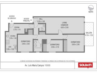Departamento de 4 ambientes y Cochera en venta - 8° piso - Cañitas  / Belgrano Muy luminoso!
