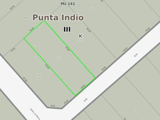 Terreno en venta - 18m x 50m - 925 mts2 - Punta Indio