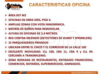 Foto 2 de *VENTA / ARRIENDO OFICINA 837 M2 CHICO CLL 97