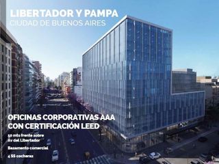 Oficina de 1551 m2, Planta Libre, Baños, Office, Terraza - Edificio corporativo AAA - Belgrano