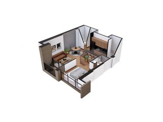 Foto 3 de Apartaesudio en venta para inversión en short rents sector la Avenida