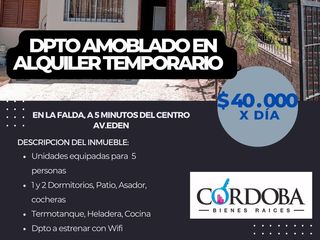 Foto 1 de Departamento en Alquiler por temporada para 5 personas