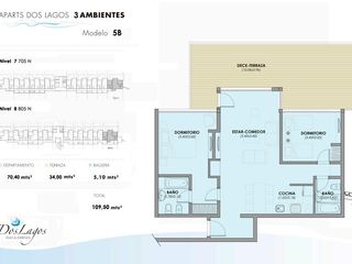 Foto 11 de VENTA Depto 3 amb uf505 139m2 Dos Lagos Villa la Angostura