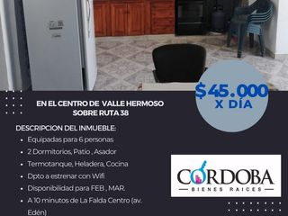 Foto 1 de Departamento Amoblado por temporada - Valle Hermoso