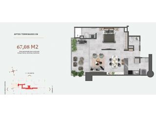 Foto 5 de Apartaestudio nuevo en exclusivo sector de Cerritos