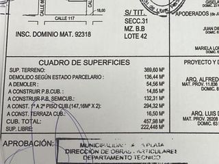 Foto 5 de Venta de Terreno con proyecto aprobado, en La Plata