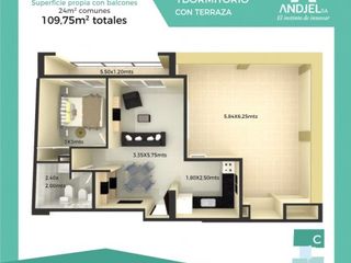 Foto 6 de 1 Dormitorio con terraza - Edificio Miraggio