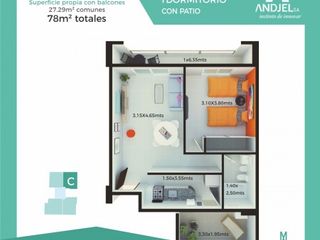 Foto 6 de 1 Dormitorio C con patio - Edificio Miraggio