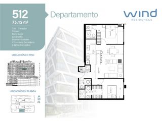 Foto 1 de Ponceano, Departamento en Venta, 75.23m2, 2 Habitaciones