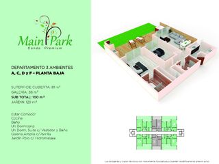 Foto 2 de DEPARTAMENTO DE 3 AMBIENTES EN VENTA, MAIN PARK