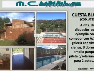 Foto 1 de AT23. CUESTA BLANCA. GRAN CASA DE 3 DORM C/ PILETA. (7 PAX)