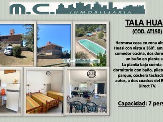 Foto 1 de AT150. TALA HUASI. Hermosa casa en zona alta con vista a 360° (7PAX)