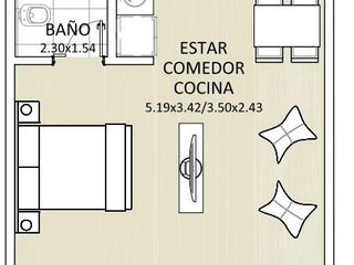 Foto 4 de Departamento en alquiler Monoambiente amplio, balcon al frente