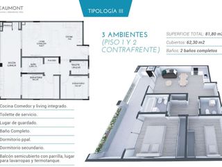 Foto 2 de Venta Pozo 3 Ambientes Balcón Terraza Monte Castro