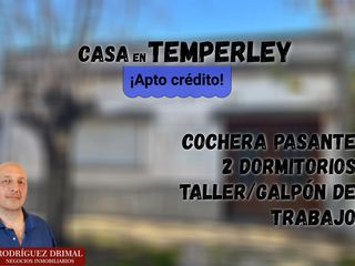 Foto 1 de Casa en Temperley con 2 dormitorios y lote de 52,95 metros de largo!