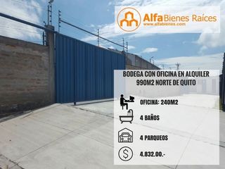 Foto 1 de ALQUILER DE BODEGA EN COMPLEJO 990M2 CON OFICINA - QUITO.