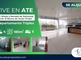 Foto 1 de ALQUILER DEPARTAMENTO TRIPLEX 5TO PISO URB EL BANCO DE JAVIER PRADO ATE