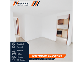 APARTAMENTO EN ARRIENDO - VILLA CAMPESTRE