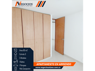 APARTAMENTO EN ARRIENDO - VILLA CAMPESTRE