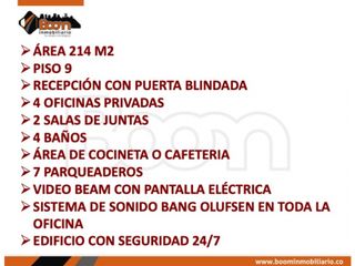 Foto 2 de *ARRIENDO OFICINA AMOBLADA 214 M2 EN CALLE 94