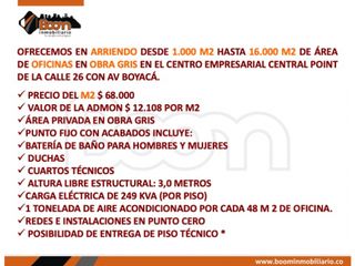 Foto 2 de *ARRRIENDO OFICINAS DESDE 1.000 M2 CLL 26