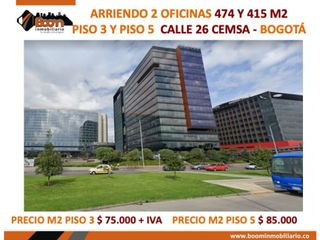 *ARRIENDO DOS OFICINAS 474 Y 415 CLL 26 CEMSA