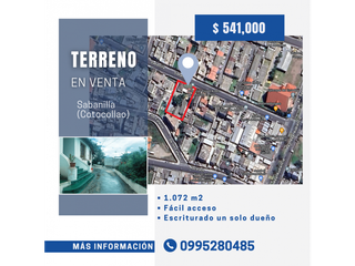 Foto 1 de VENTA TERRENO SECTOR COTOCOLLAO -SABANILLA (VEB)
