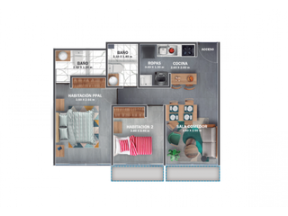 Foto 3 de APARTAMENTO 2 HABITACIONES EN LA TEBAIDA QUINDO (PROYECTO)
