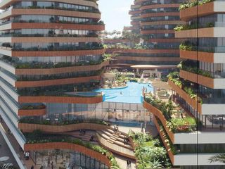 Foto 1 de Venta de Increíble Estudio con balcón. Piso 21. En Puerto Santa Ana – Guayaquil. The Hills