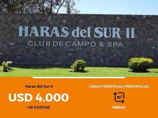 Foto 1 de Terreno en venta - 998mts2 - Haras del Sur II [FINANCIADO]