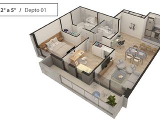 Foto 20 de 3 ambientes en Venta  en construcción Monte Castro con amenities