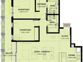 Foto 3 de 3 ambientes en Venta  en construcción Monte Castro con amenities