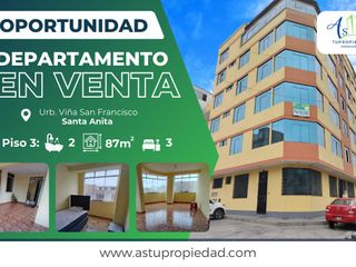 Foto 1 de VENTA DEPARTAMENTO 3ER PISO VIÑA SAN FRANCISCO SANTA ANITA