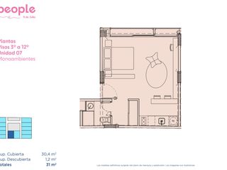 Foto 34 de Coliving PEOPLE - Dpto monoambiente interno en venta - San Telmo